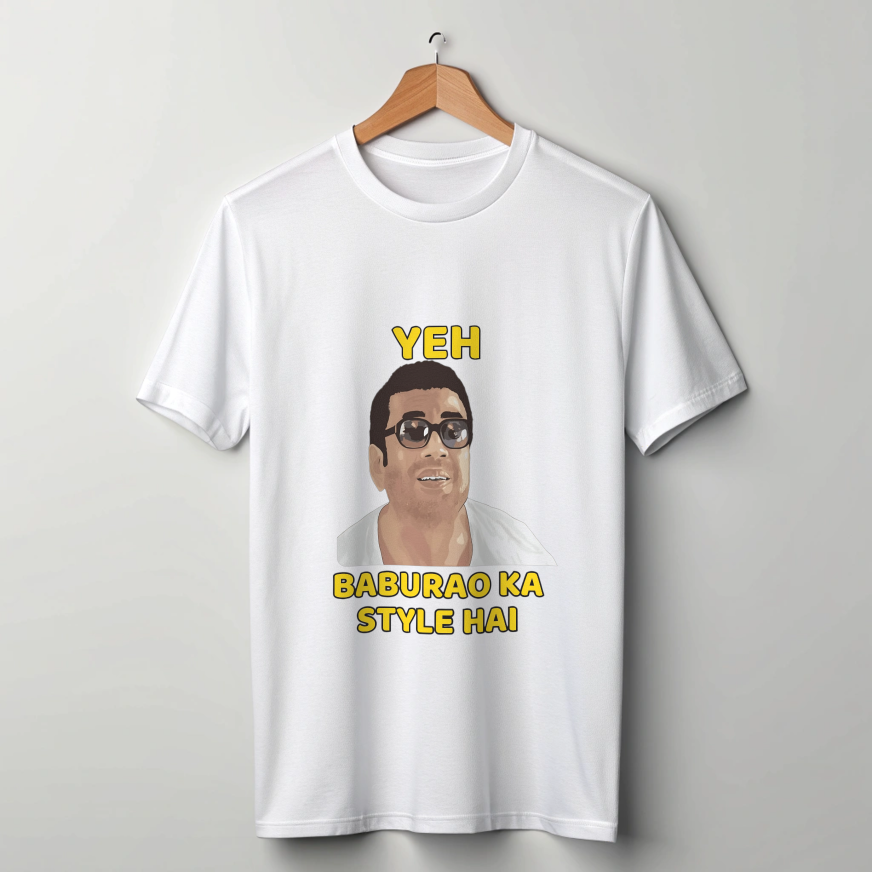 Yeh Babu Rao Ka Style Hai | Funny Bollywood Meme T-Shirt