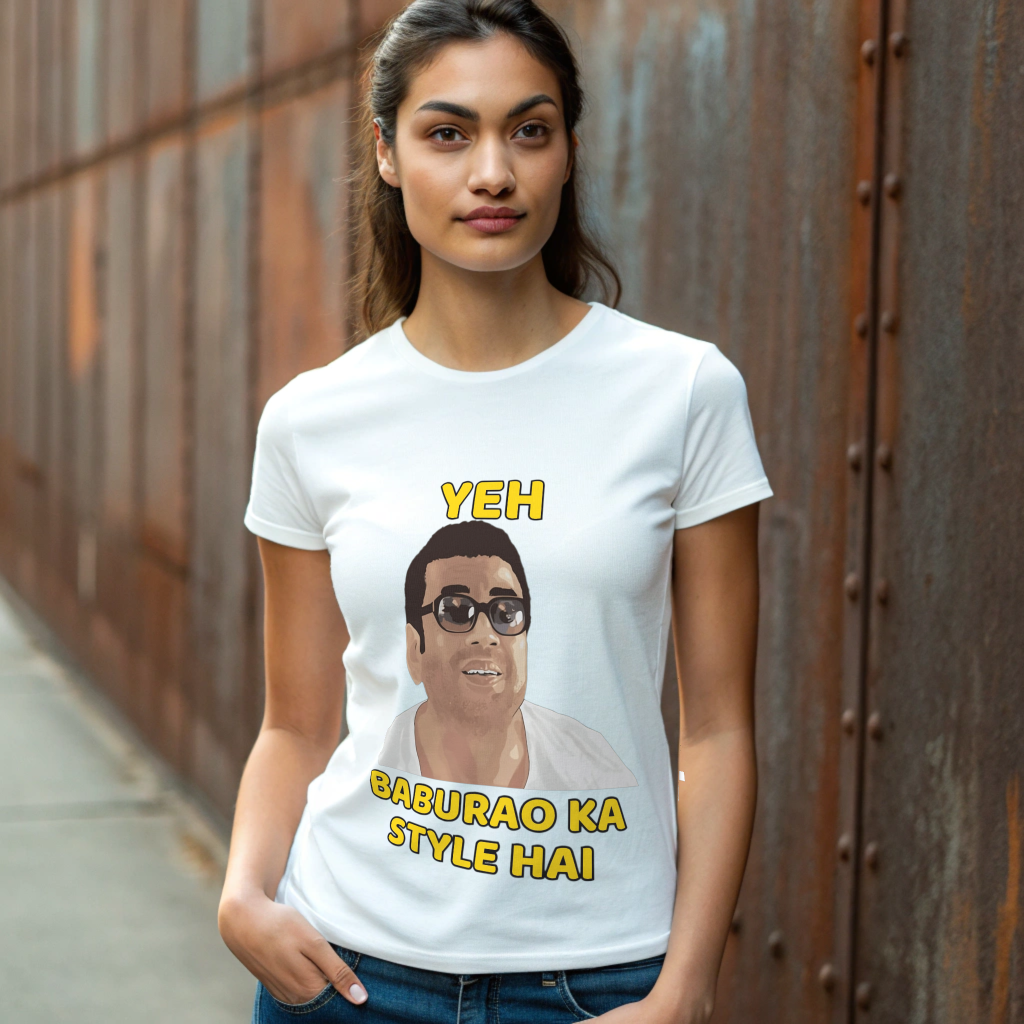 Yeh Babu Rao Ka Style Hai | Funny Bollywood Meme T-Shirt