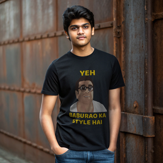 Yeh Babu Rao Ka Style Hai | Funny Bollywood Meme T-Shirt