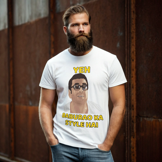 Yeh Babu Rao Ka Style Hai | Funny Bollywood Meme T-Shirt
